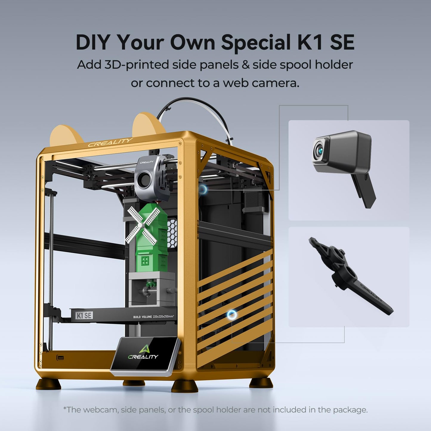Creality 3D Printer, K1 SE Fully Assembled Auto Leveling 3D Printers for Kids and Beginners, 600mm/s Max High-Speed Printing, Core XY All Metal Structure, Larger Print Size 250x220x220mm
