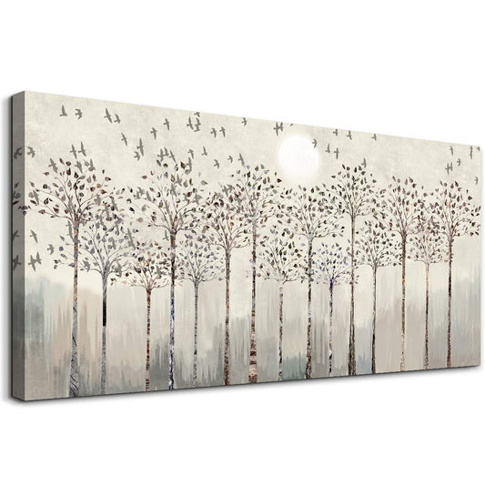 Canvas Wall Art For Living Room Trees And Birds Abstract Paintings Kitchen Wall Decor Office Canvas Prints Artworks Pictures Wall Decorations For Bedroom,Large Size Fashion Modern Home Decoration