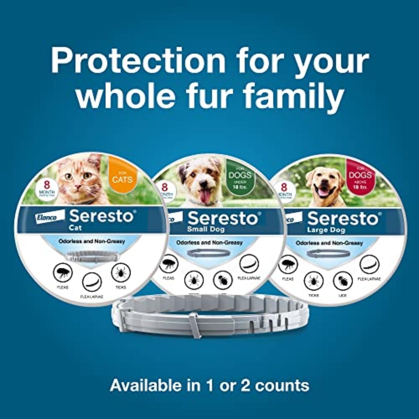 Seresto Cat Vet-Recommended Flea & Tick Treatment & Prevention Collar for Cats, 8 Months Protection | (Pack of 2)