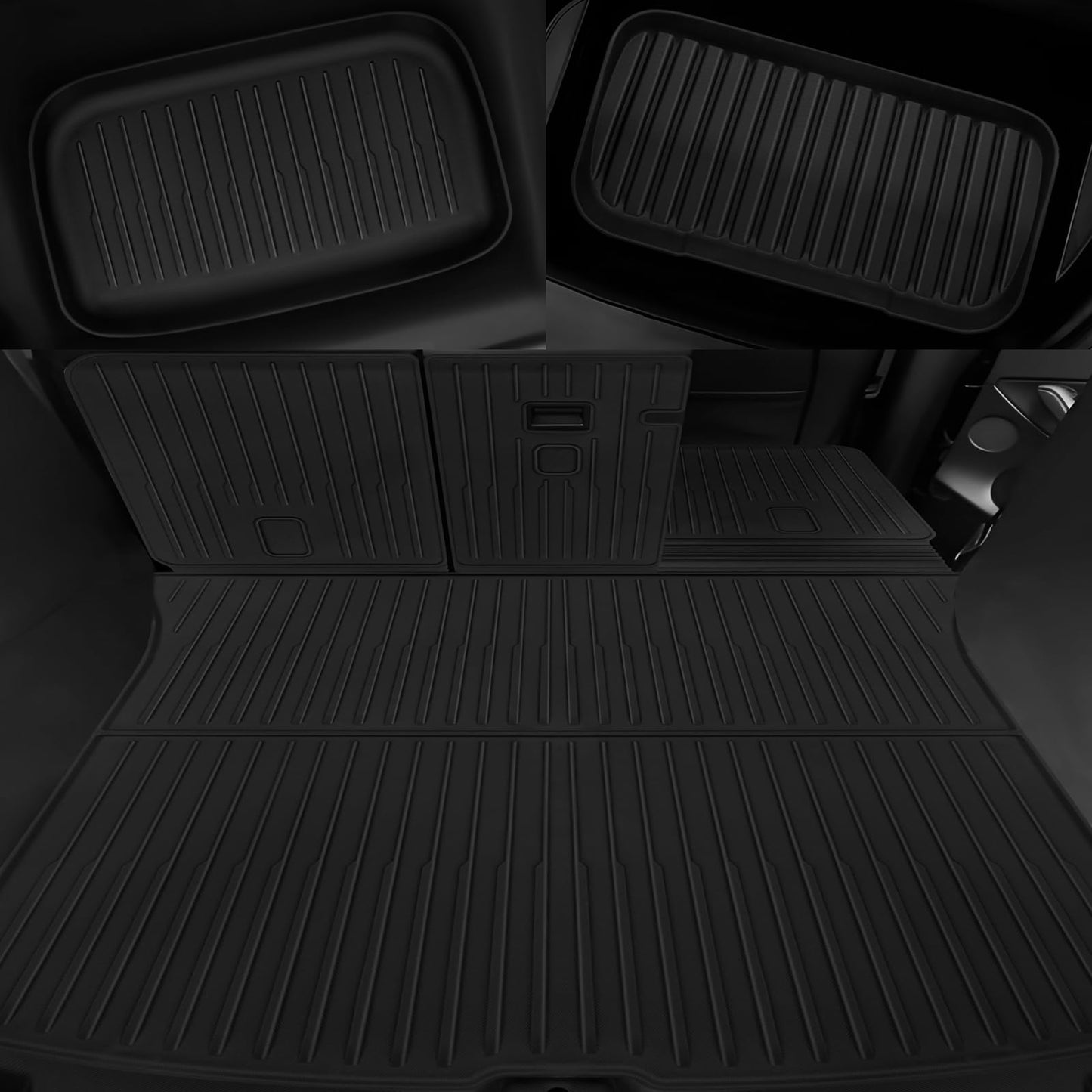 TSLDRV Floor Mats for Tesla Model Y Juniper 2025 2026 5-Seat with Bumper Guard All Weather Floor Mats for Tesla Model Y Juniper Accessories 2025 2026 TPE Trunk Mat with Backrest Mat Black