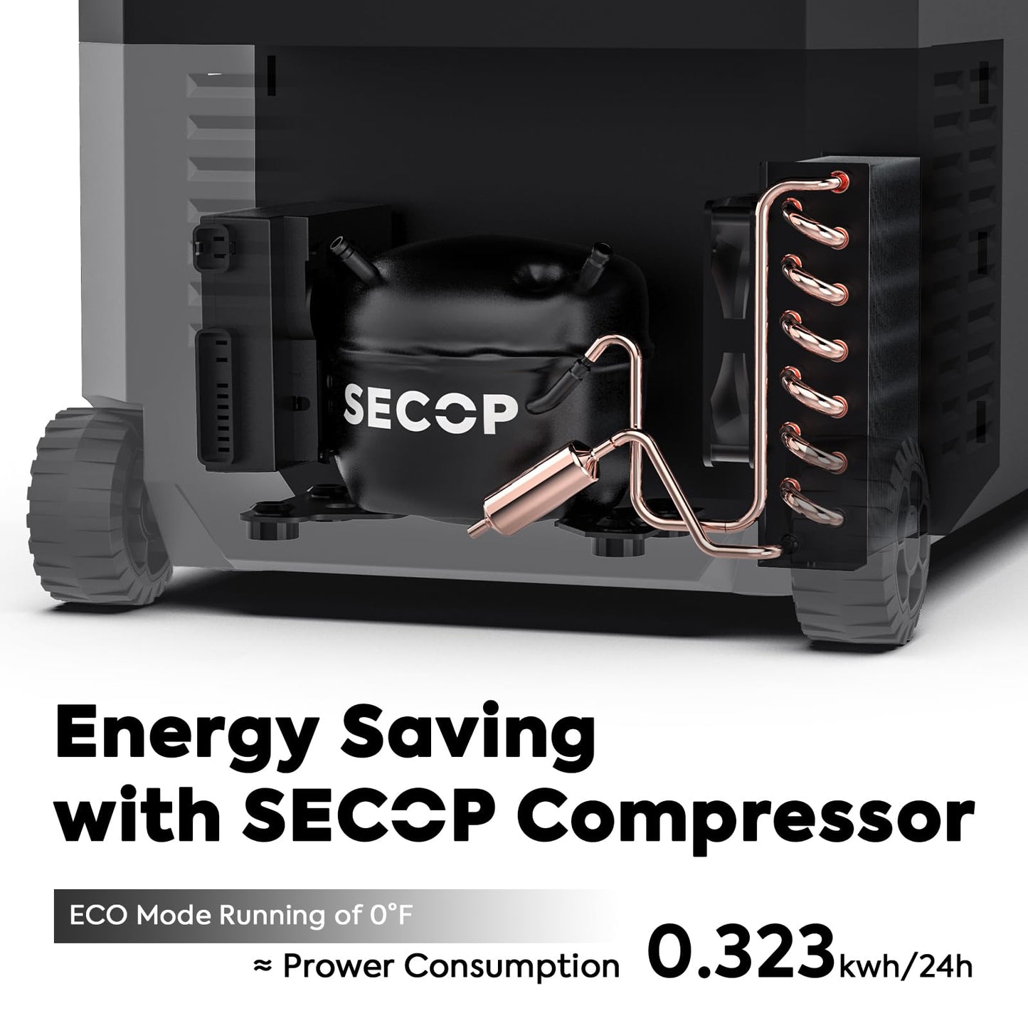 ICECO JP50 Pro Portable Refrigerator,12Volt Car Fridge Freezer, Compact Refrigerator with Secop Compressor, for Outdoor, Camping 51.7 Quart, -4℉～68℉, DC 12/24V, AC 110/240V, Multi-directional Lid