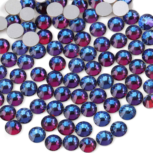 beadsland Flat Back Crystal Rhinestones Round Gems, Blue Volcano (1.9-2.0mm) SS6/1440pcs