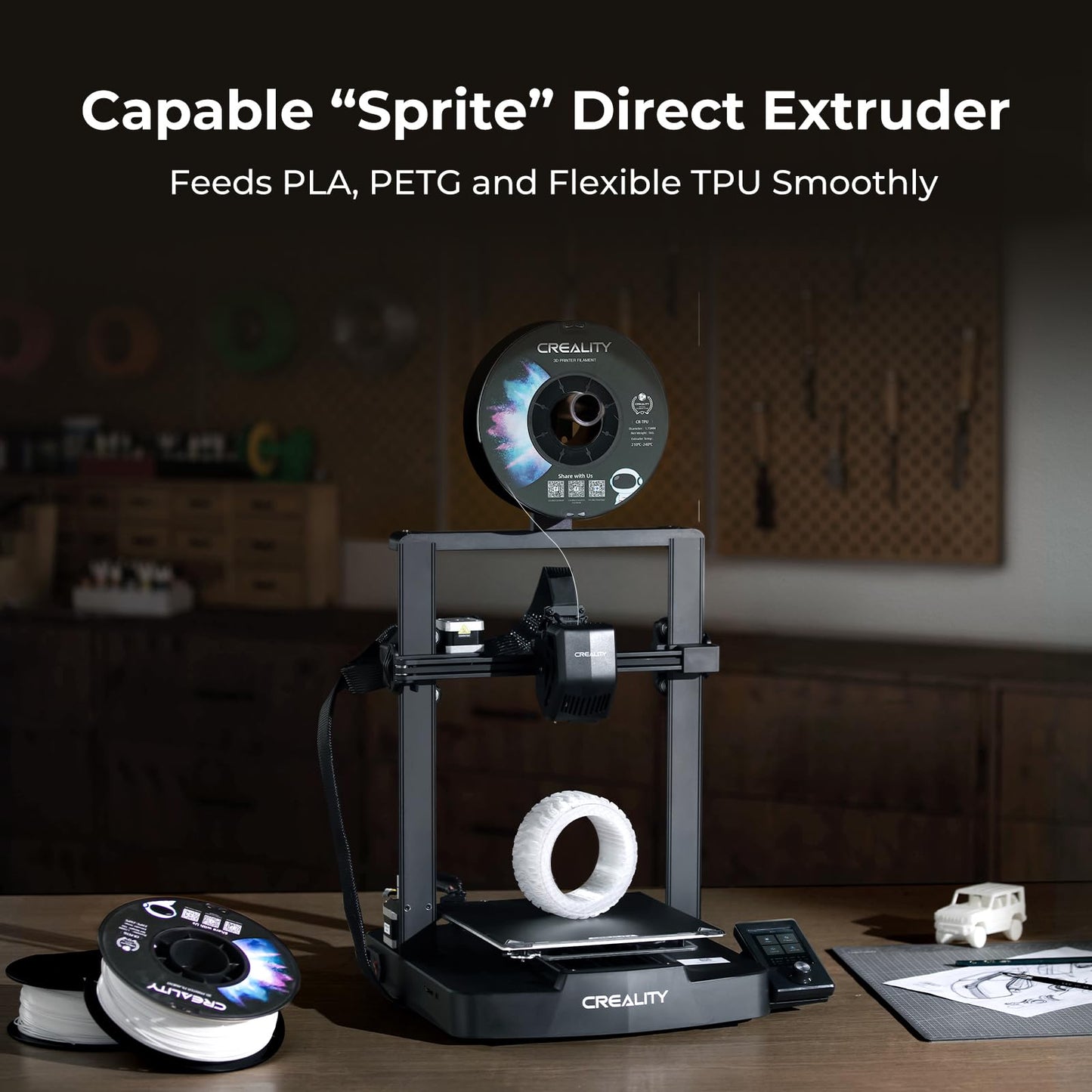 Creality Ender 3 V3 SE 3D Printer, 250mm/s Faster FDM 3D Printers with CR Touch Auto Leveling, Sprite Direct Extruder Auto-Load Filament Dual Z-axis & Y-axis, Printing Size 8.66 * 8.66 * 9.84 inch
