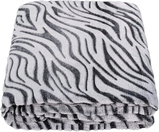 SOCHOW Uragiri Flannel Fleece Throw Blanket, Lightweight Super Soft Cozy Plush Bed Blanket, 60 x 80 Inches, Black Zebra