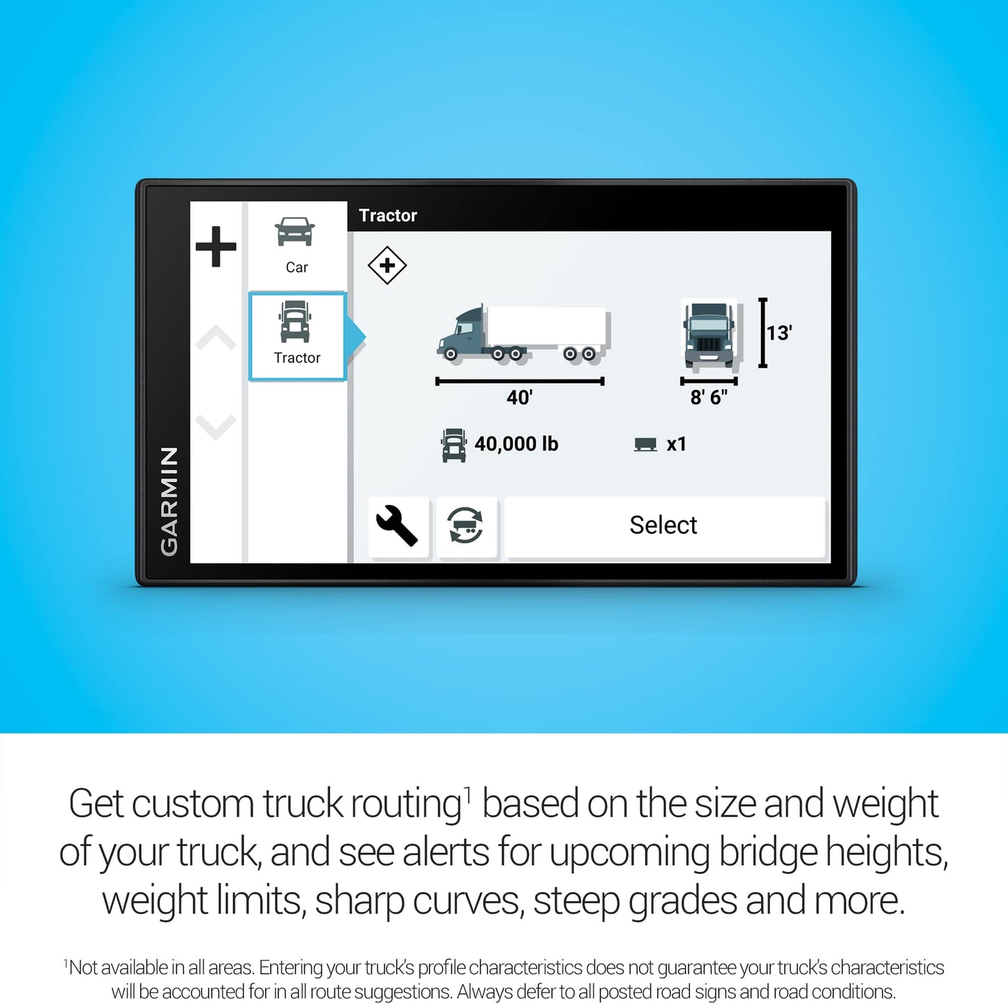 Garmin dzl OTR610, Large, Easy-to-Read 6' GPS Navigator, Custom Truck Routing, High-Resolution Birdseye Satellite Imagery, Directory of Truck & Trailer Services