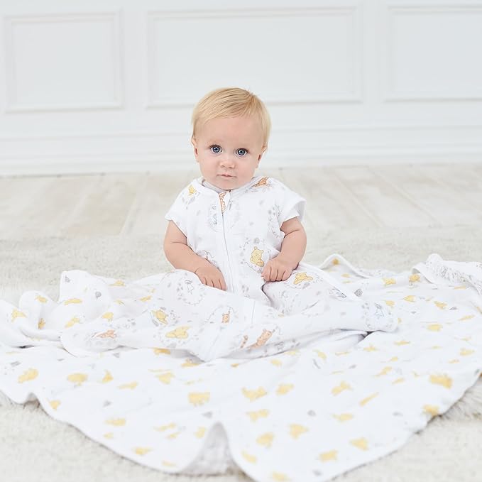 aden + anais Dream Blanket, Boutique Muslin Baby Blankets for Girls & Boys, Ideal Lightweight Newborn Nursery & Crib Blanket, Unisex Toddler & Infant Bedding, Shower & Registry Gift, Winnie The Pooh