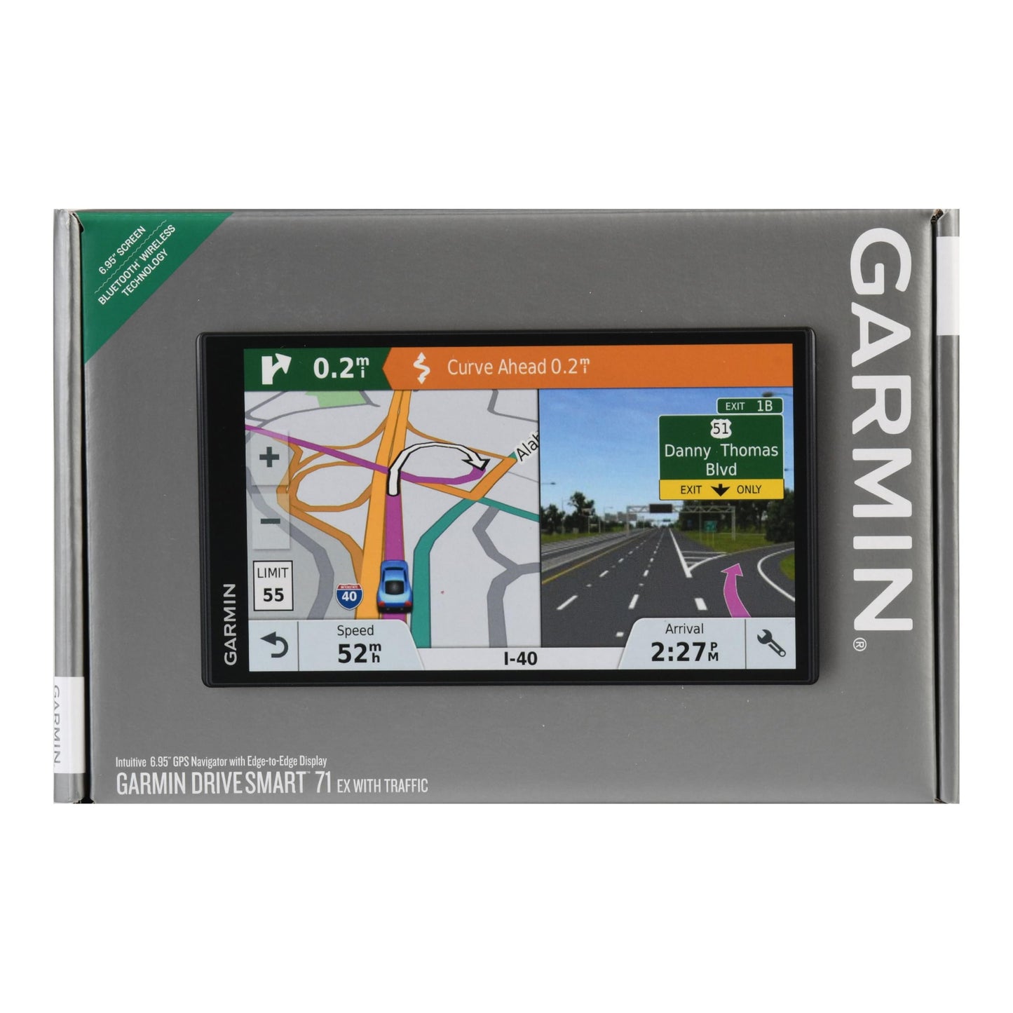 Garmin DriveSmart 71 EX with Traffic, 7-inch Car GPS Navigator with Bright, Crisp High-resolution Maps and Garmin Voice Assist (Renewed)