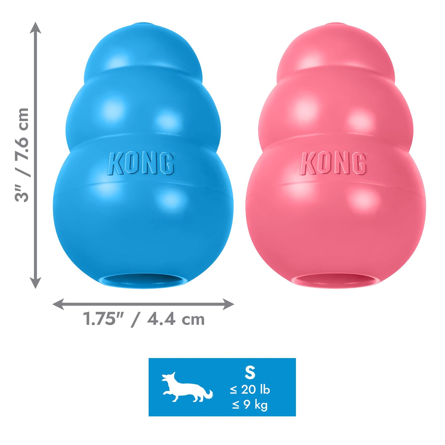 KONG - Puppy Toy Natural Teething Rubber - Fun to Chew, Chase and Fetch - for Small Puppies - Pink