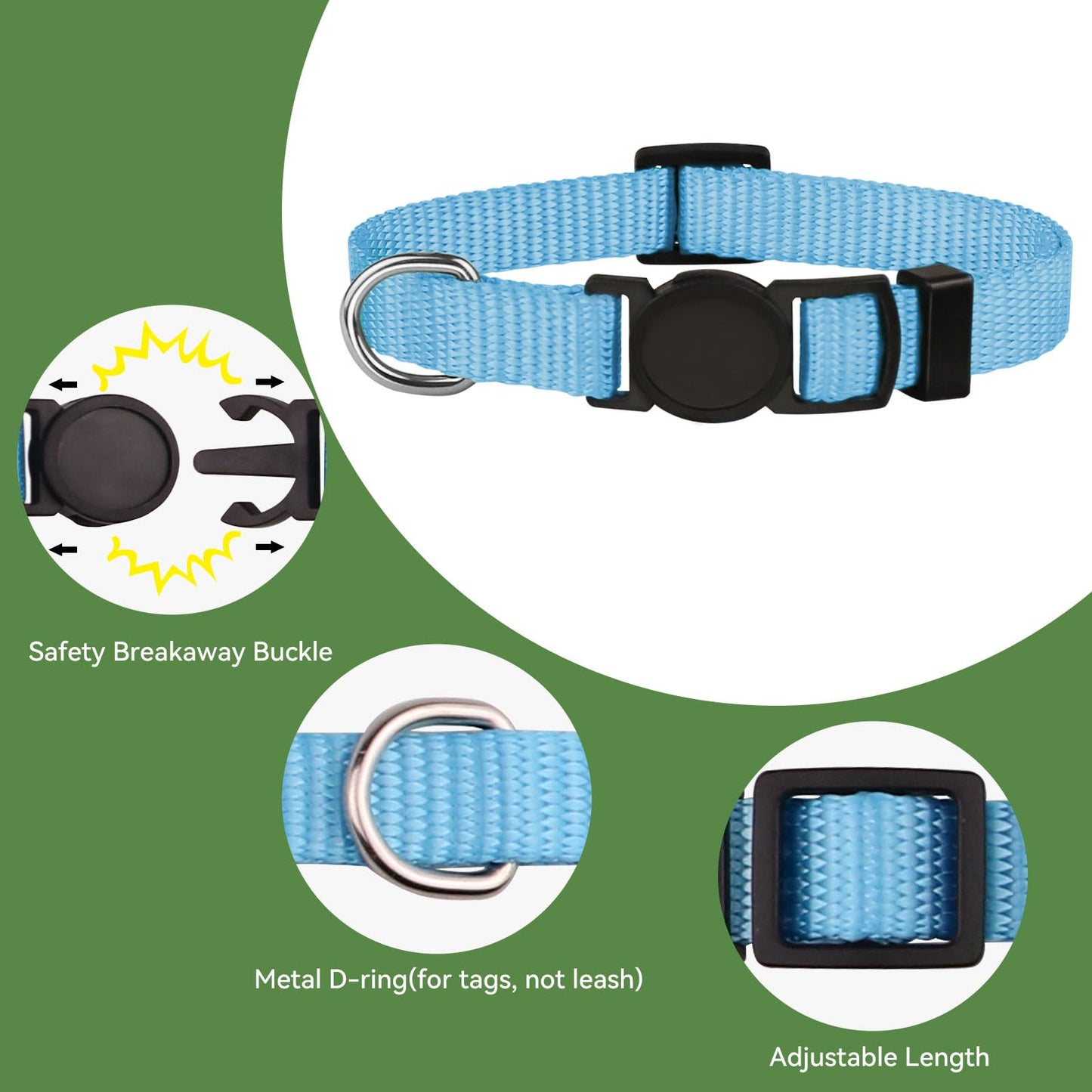 20 PCS Puppy Collars for Litter,Puppy Collars for Small Puppies,Nylon Breakaway ID Collar Whelping Litter Collars(S)