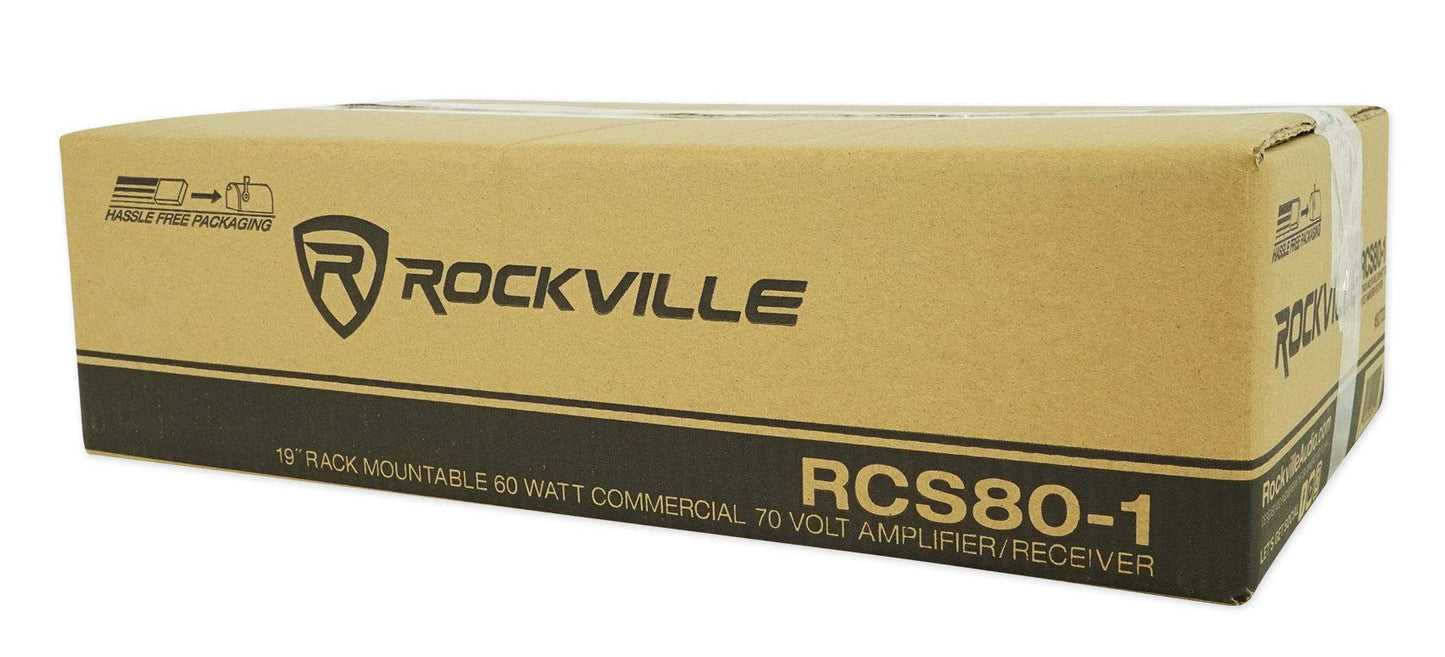 Rockville Commercial Restaurant Bluetooth Amplifier+(6) 3.5" Black Cube Speakers