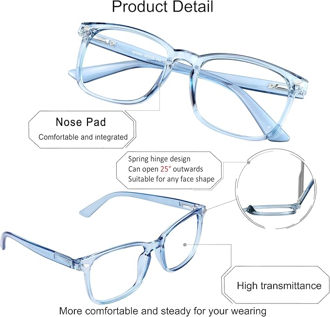 YEIN Bifocal Reading Glasses with Blue Light Blocking Lenses, Bifocal Reader for Women and Men, Vintage Square frame with Spring Hinge (+1.00/+4.00 magnification)
