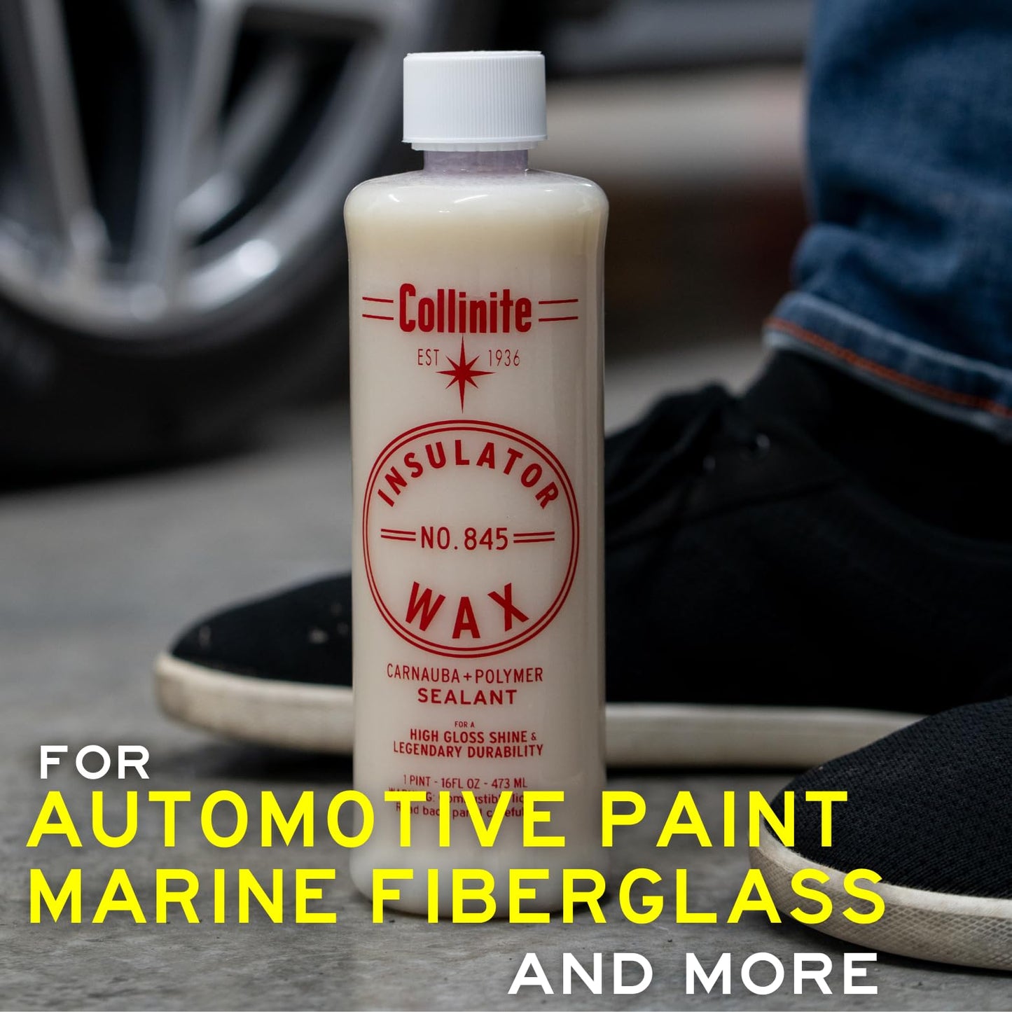 Collinite 845 Insulator Wax - Carnauba+Polymer Sealant, High Gloss, Durable Beading & Long-Lasting Paint Protection for Cars, Boats, Trucks, RVs, Motorcycles (16 fl oz) Pack of 12 (Full Case)