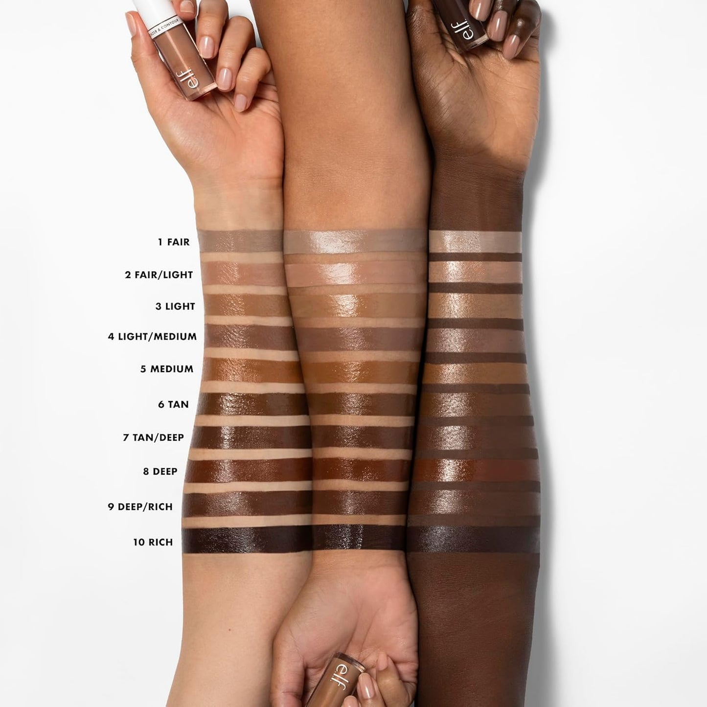 e.l.f. Camo Liquid Bronzer & Contour, Silky Highly Pigmented Formula, Creates a Long-Lasting Bronzed Glow & Natural Look, Vegan & Cruelty-Free, 9 Deep/Rich