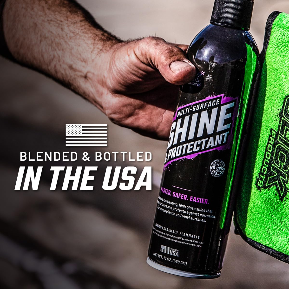 Slick Products Shine & Protectant, Long-Lasting High-Gloss Clear Coat Spray, Renew, Shine, and Protect Plastic, Vinyl, Rubber, Trim, and More (12-Pack)
