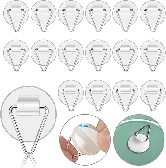 54 PCS Plate Hangers for The Wall, 0.8 Inch Mini Adhesive Vertical Plate Holders, Invisible Plate Hanger, Wall Hanging Hooks for Decorative Plates Pictures