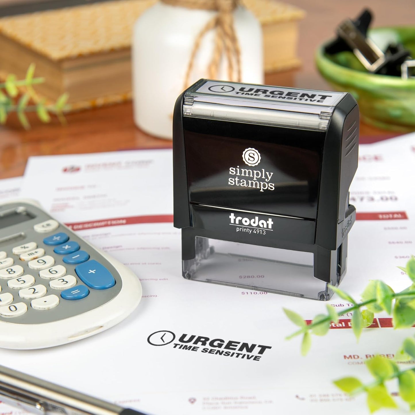 Urgent Time Sensitive Office Stamp | 4 Different Sizes | 20 Designs | Multiple Color Options | Perfect for Quick Validation of Office Documents (Urgent Time Sensitive, Large)