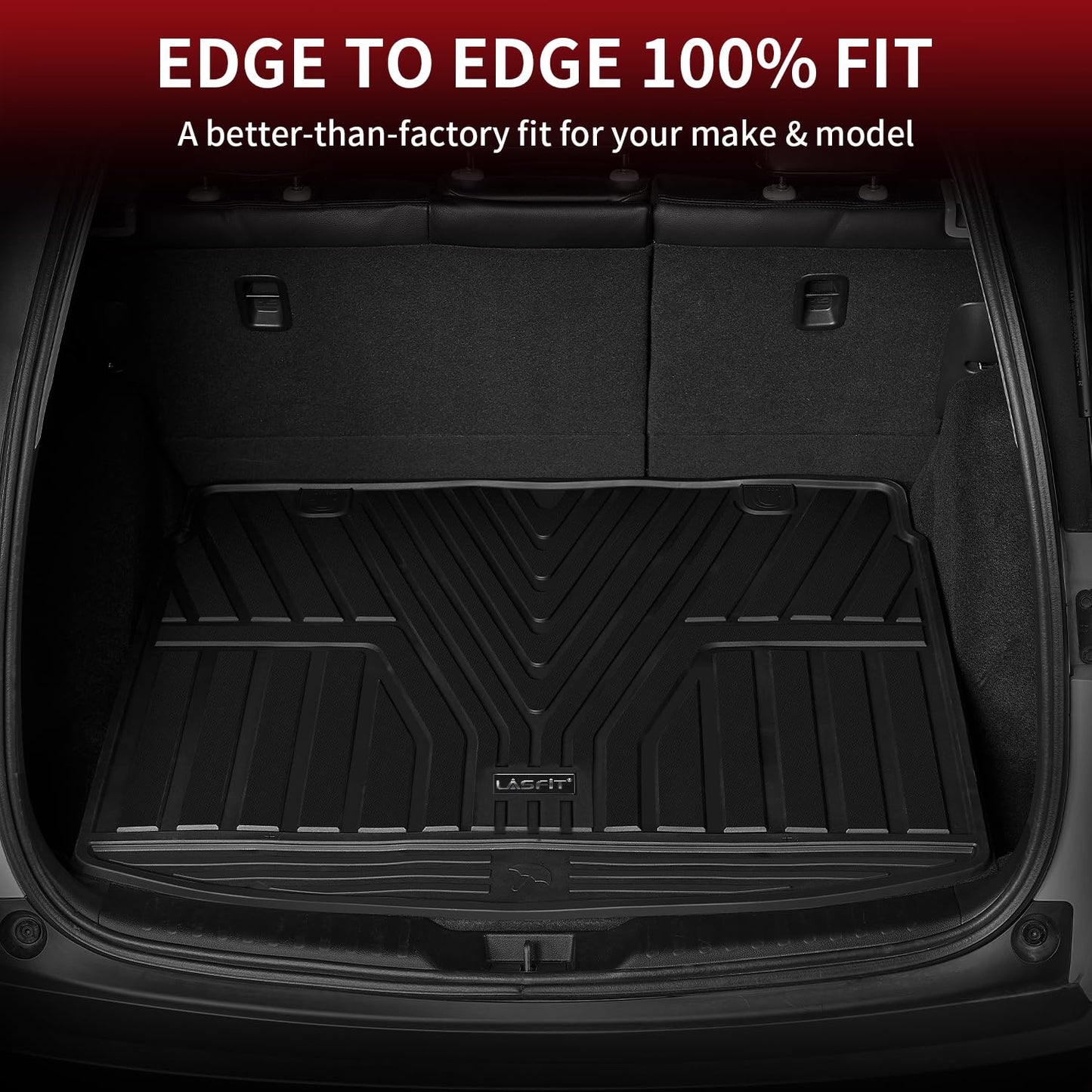 LASFIT Floor Mats and Cargo Liner for Honda CR-V 2023 2024 2025 2026 (Include Hybrid Models), All Weather TPE Car Trunk Mat (Upper Position), 1st & 2nd Row & Trunk Liner Full Set Black
