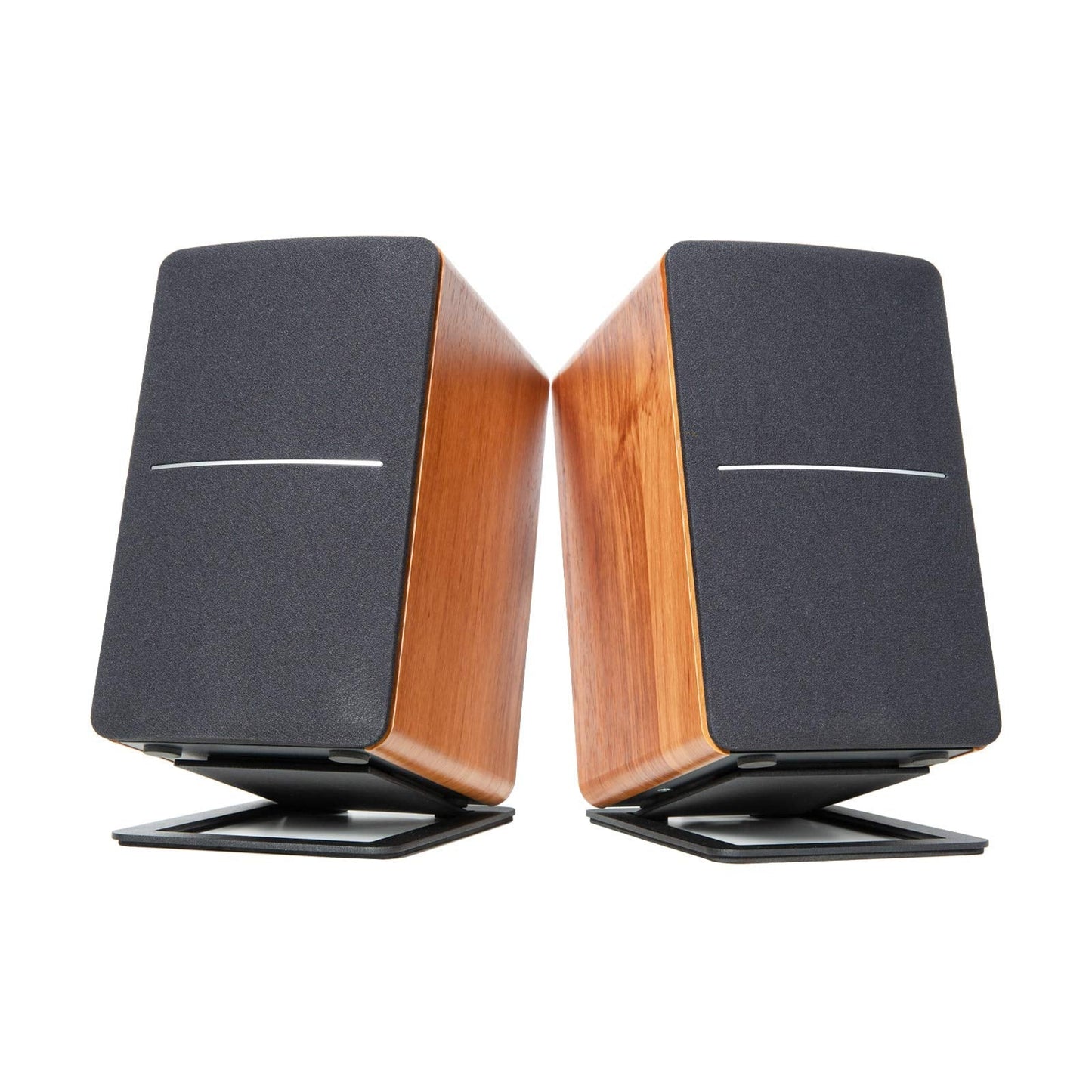 7" Desktop Speaker Stands for Midsize Bookshelf Computer Speakers, Studio Monitor Vibration Damping Tilted Tabletop Speaker Stands, Black - Pair