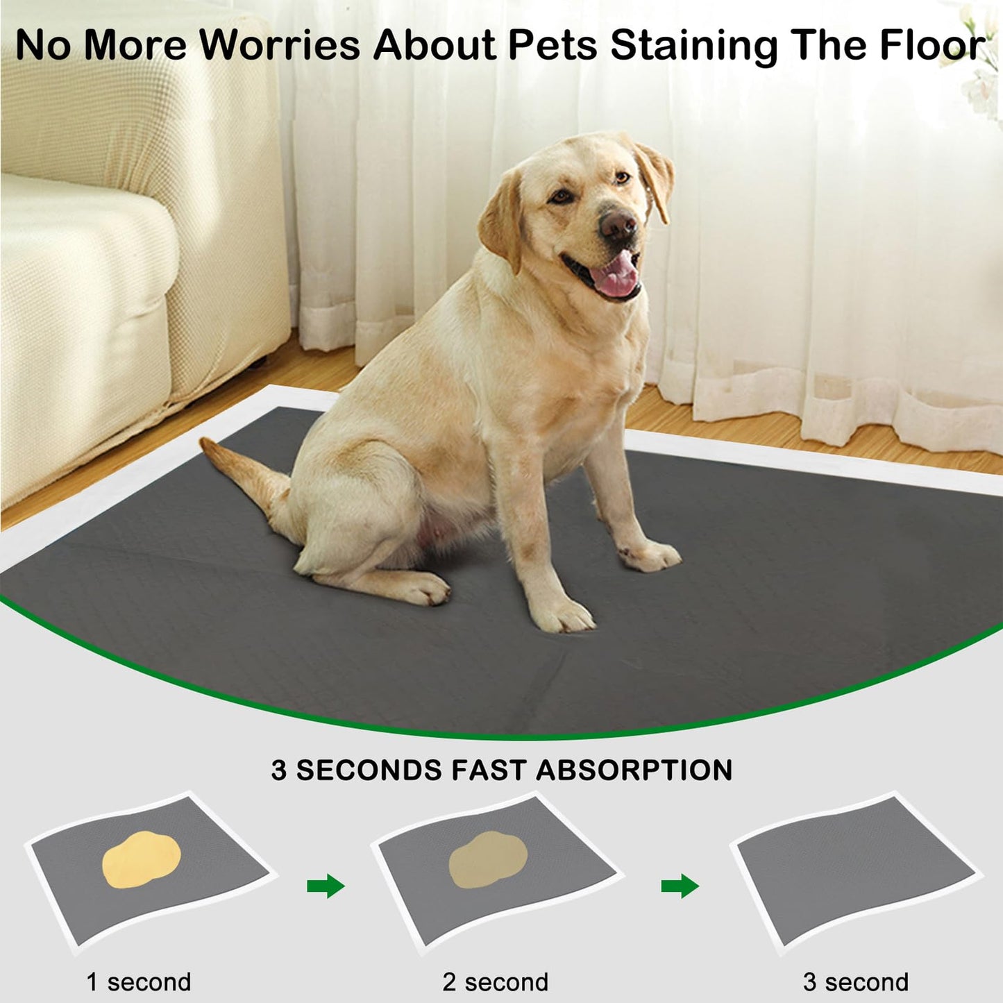 ELEGX 48"x36" Extra Large 30 Pcs Odor-Control Super Absorbency Charcoal Pee Pads for Dogs,Leak-Proof Pet Training Pee Pads,Thicken Disposable Potty Pads Puppy Training Pads for Cats Rabbits
