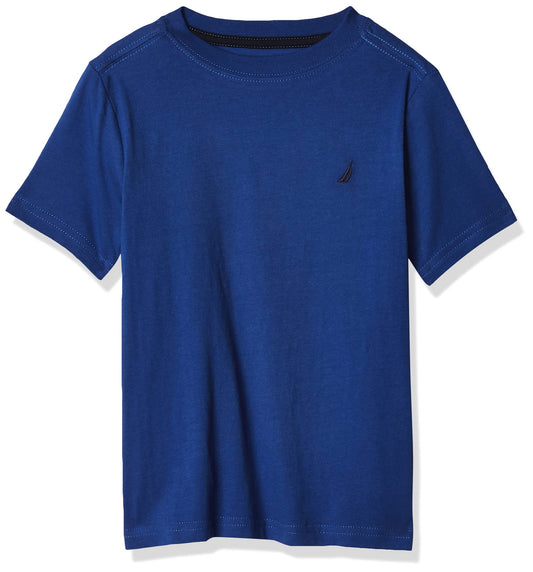 Nautica Boys' Short Sleeve Solid Crew Neck T-Shirt, Cobalt, 8