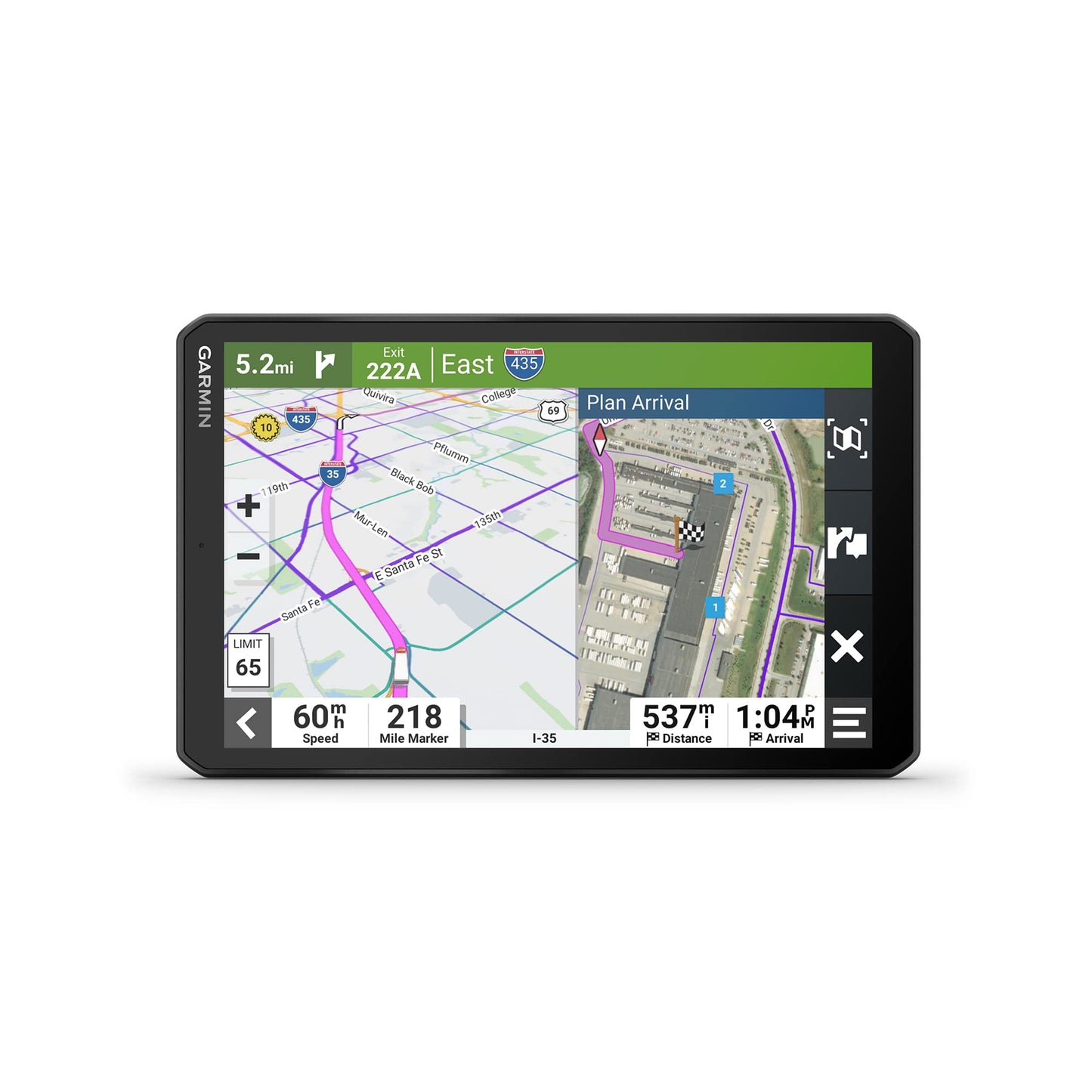 Garmin Dezl OTR810, Large 8" GPS Navigator, Custom Truck Routing, High-Res Birdseye Satellite Imagery, Truck & Trailer Services Directory, Black (Renewed)