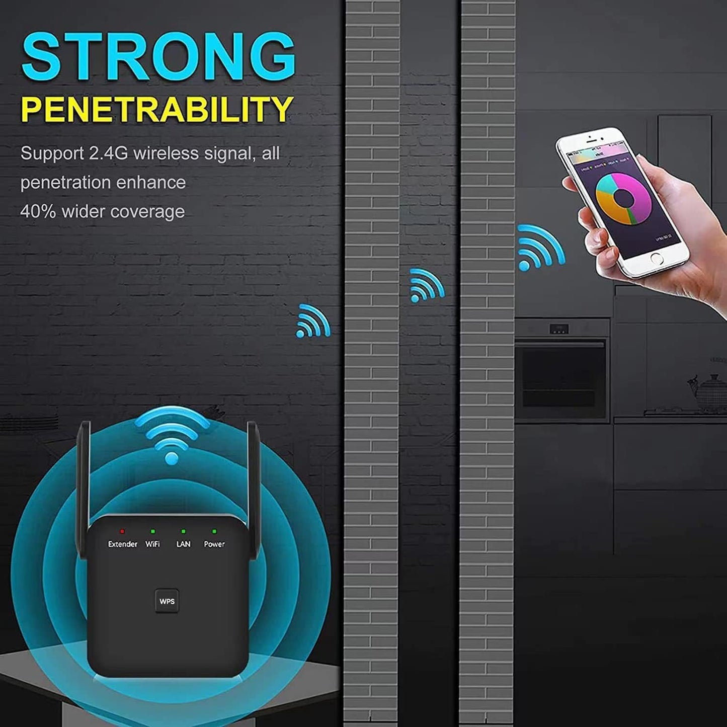 2025 Fastest WiFi Extender, WiFi Repeater, WiFi Booster, Covers Up to 12000 Sq.ft and 80 Devices, Internet Booster - with Ethernet Port, Quick Setup, Home Wireless Signal Booster