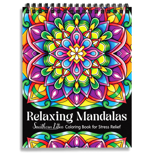 SOUTHERN LOTUS Relaxing Mandalas Coloring Book Spiral Bound for Adults Mindfulness and Relaxing