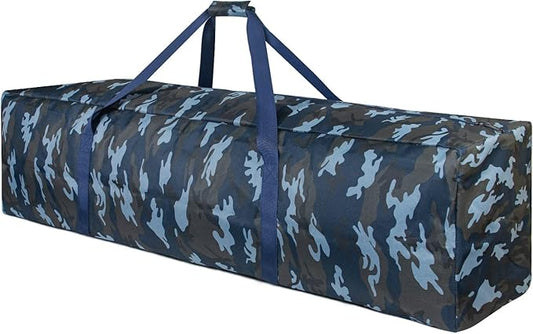 TOPDesign 46 Inch Extra Large Zippered Duffel Bag for Travel Camping Sports Equipment Storage, Waterproof Foldable Luggage Bag with Padded Handles