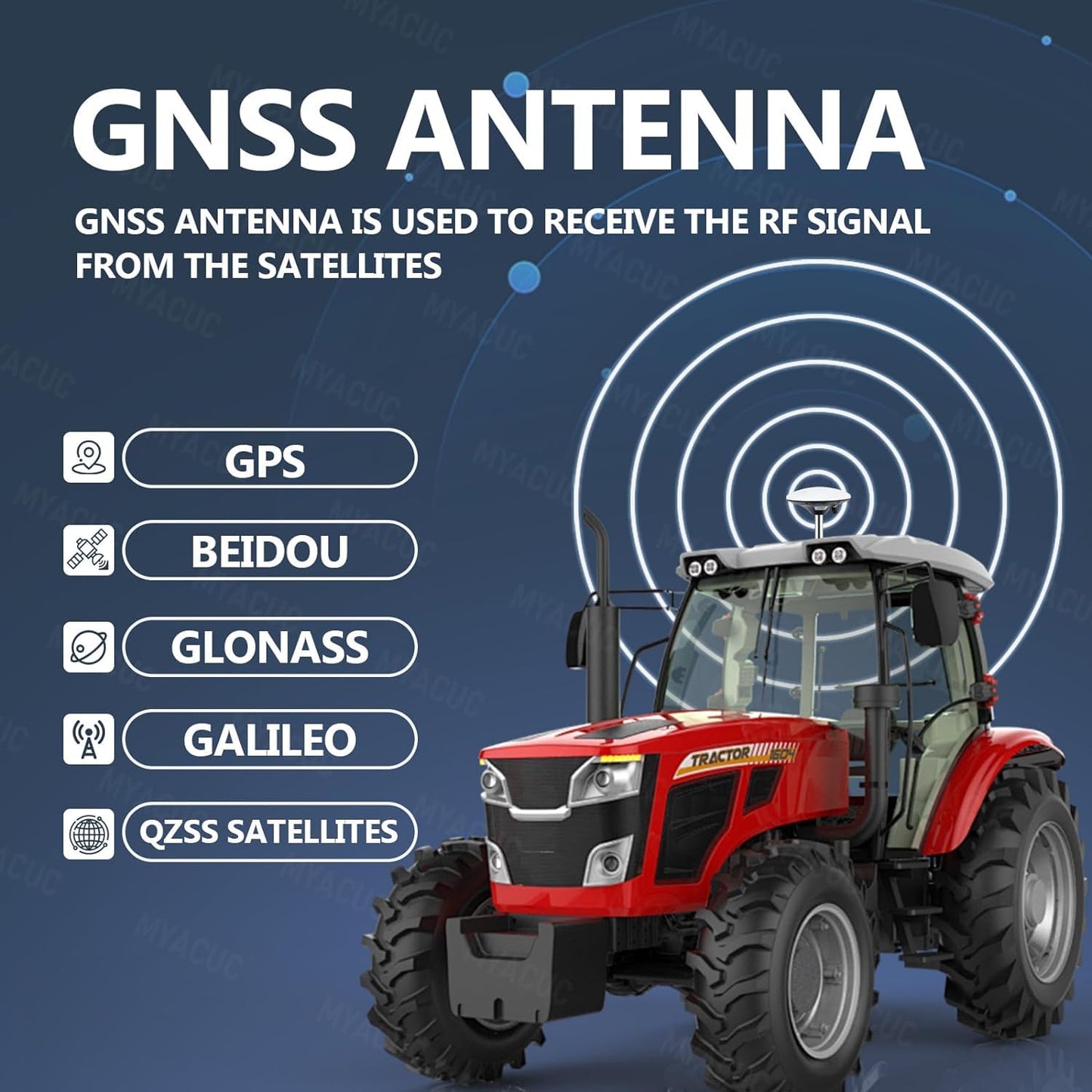 MYACUC Tractor GPS Navigator for Precision Agriculture, 7" Touch Screen GNSS Agricultural Navigator Suitable for Spraying Plowing and Sowing Automatic Positioning Farming GPS
