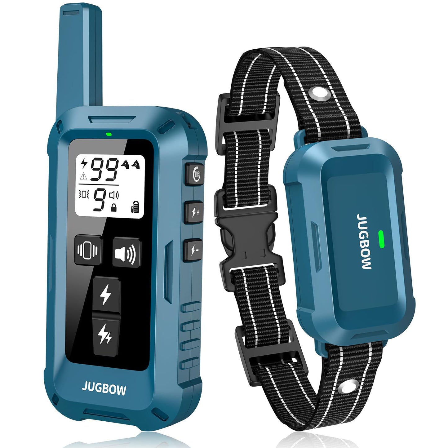 Jugbow Dog Shock Collar - 4200FT Dog Training Collar with Remote, IPX7 Waterproof Electric Collar with 4 Training Modes, Security Lock, Rechargeable e-Collar for All Breeds, Sizes, Blue