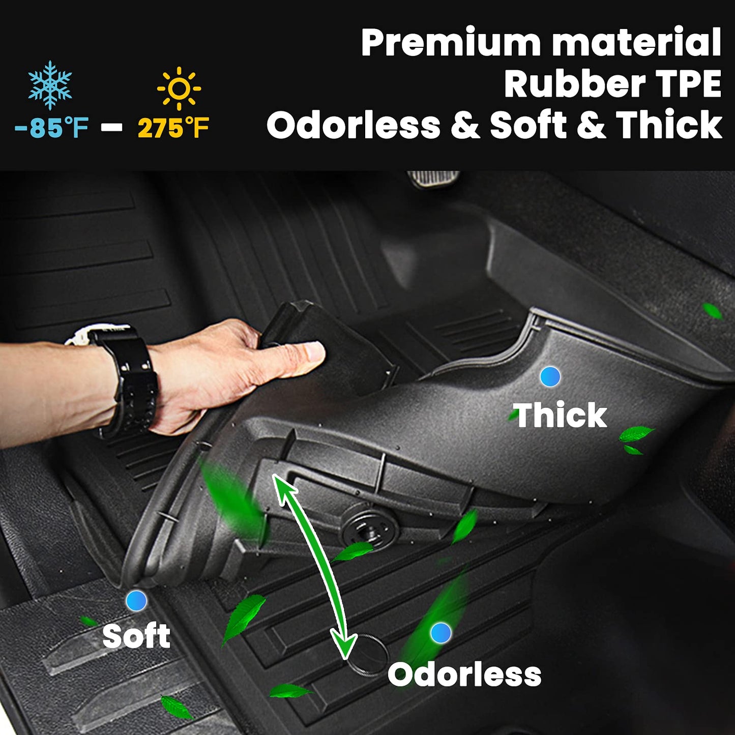 Auxko All Weather Floor Mats Upper Cargo Mat Fit for Honda CR-V 2023 2024 2025 2026(Include Hybrid) TPE Rubber Liners CRV Accessories Odorless Anti-Slip Floor Mats Cargo Mat for Upper Position