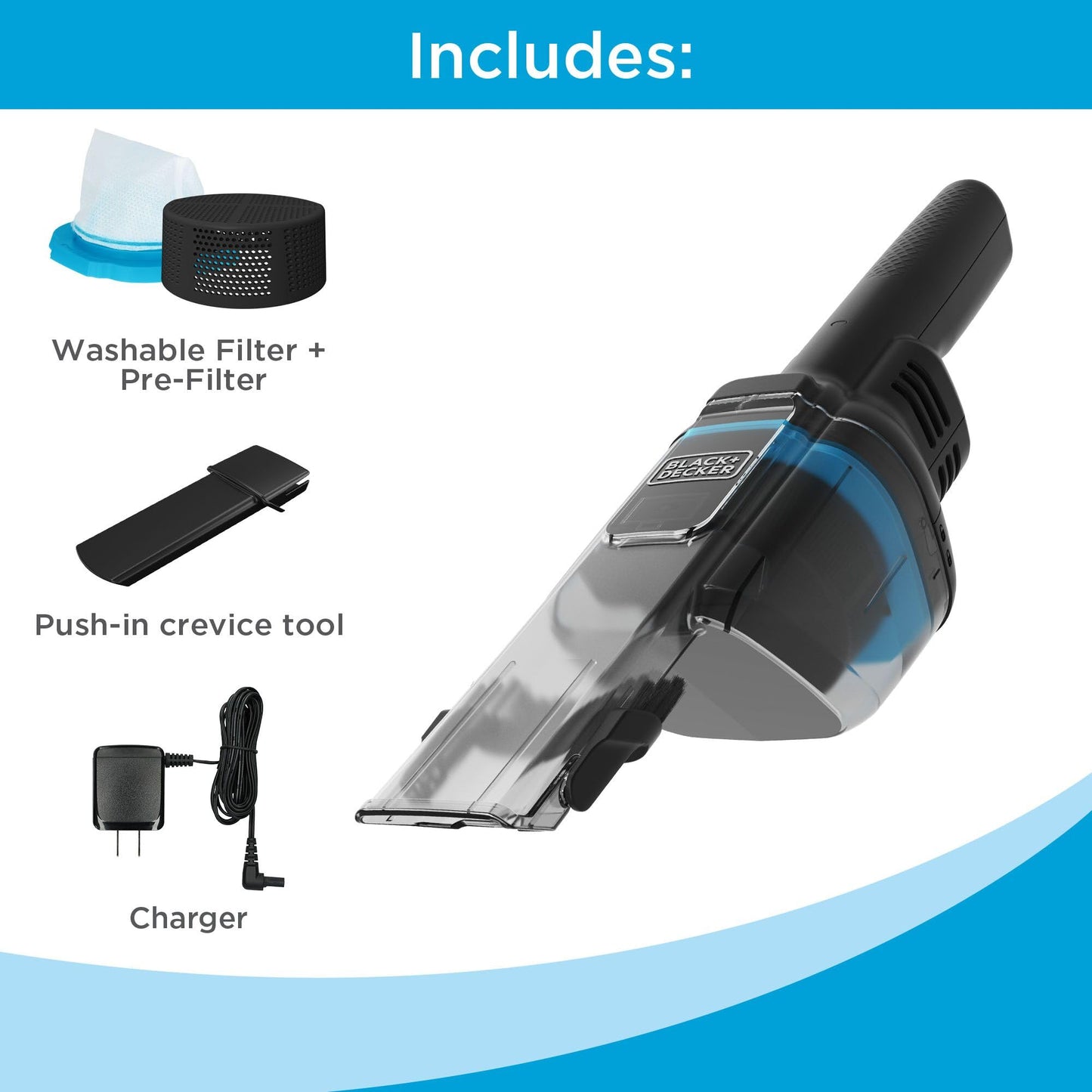 BLACK+DECKER dustbuster Blast Cordless Handheld Vacuum, Home and Car Vacuum (HNVD220J00)