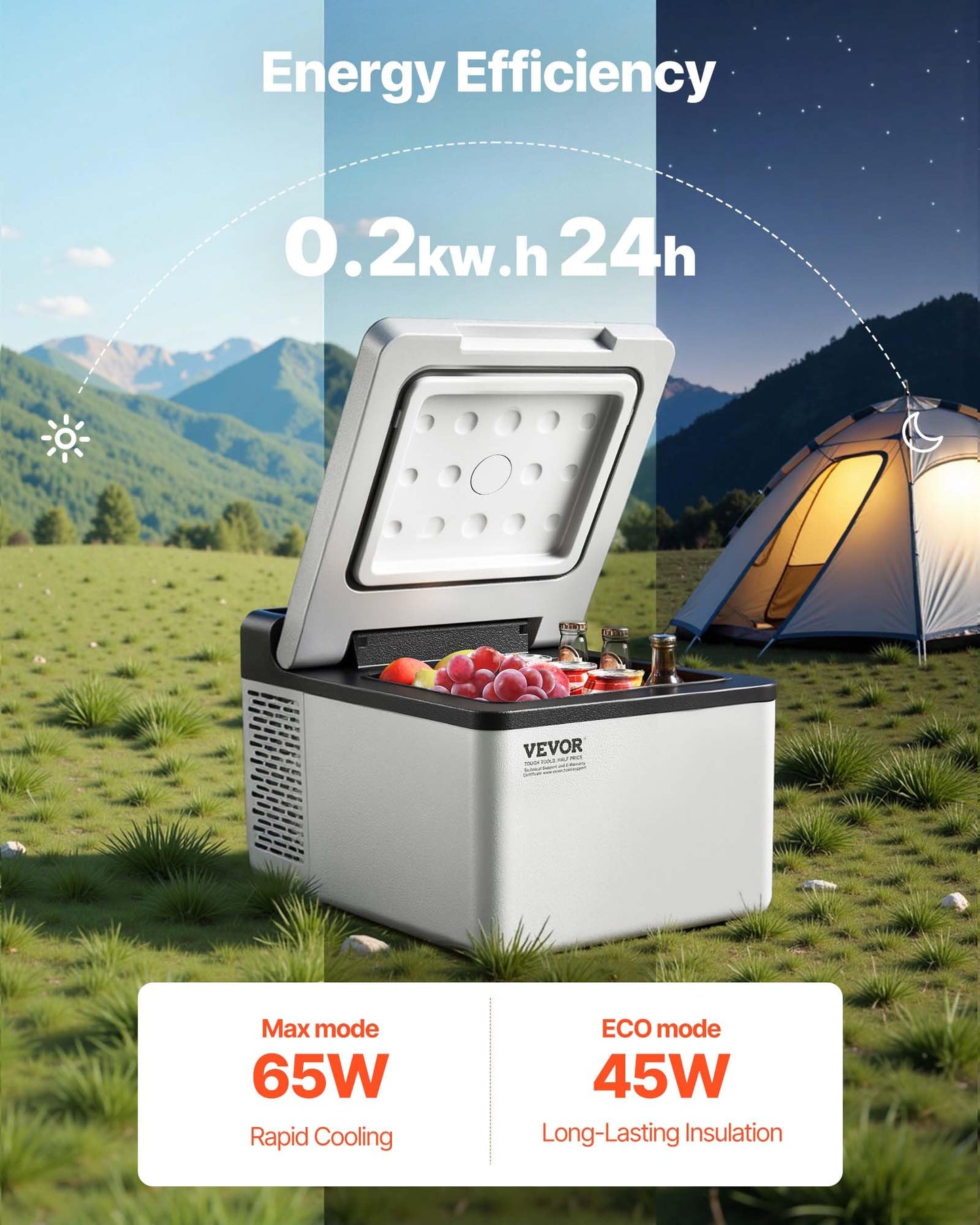 VEVOR 10 Quart 12 Volt Portable Mini Freezer Car Compressor Fridge Cooler