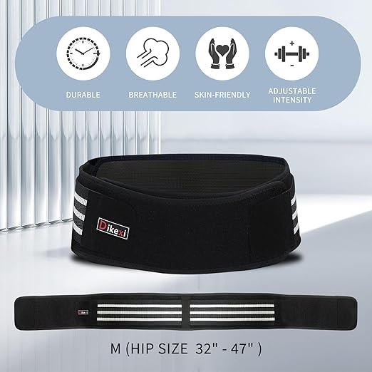 Sacroiliac SI Joint Hip Belt for Women Men-Alleviate Sciatica|Pelvic|Back|Lower Back Support, Pelvic Support Belt, Adjustable Sciatica Lumbar Pain Relief, Trochanter Belt(Black,M,Hip Size 32‘’-47‘’)