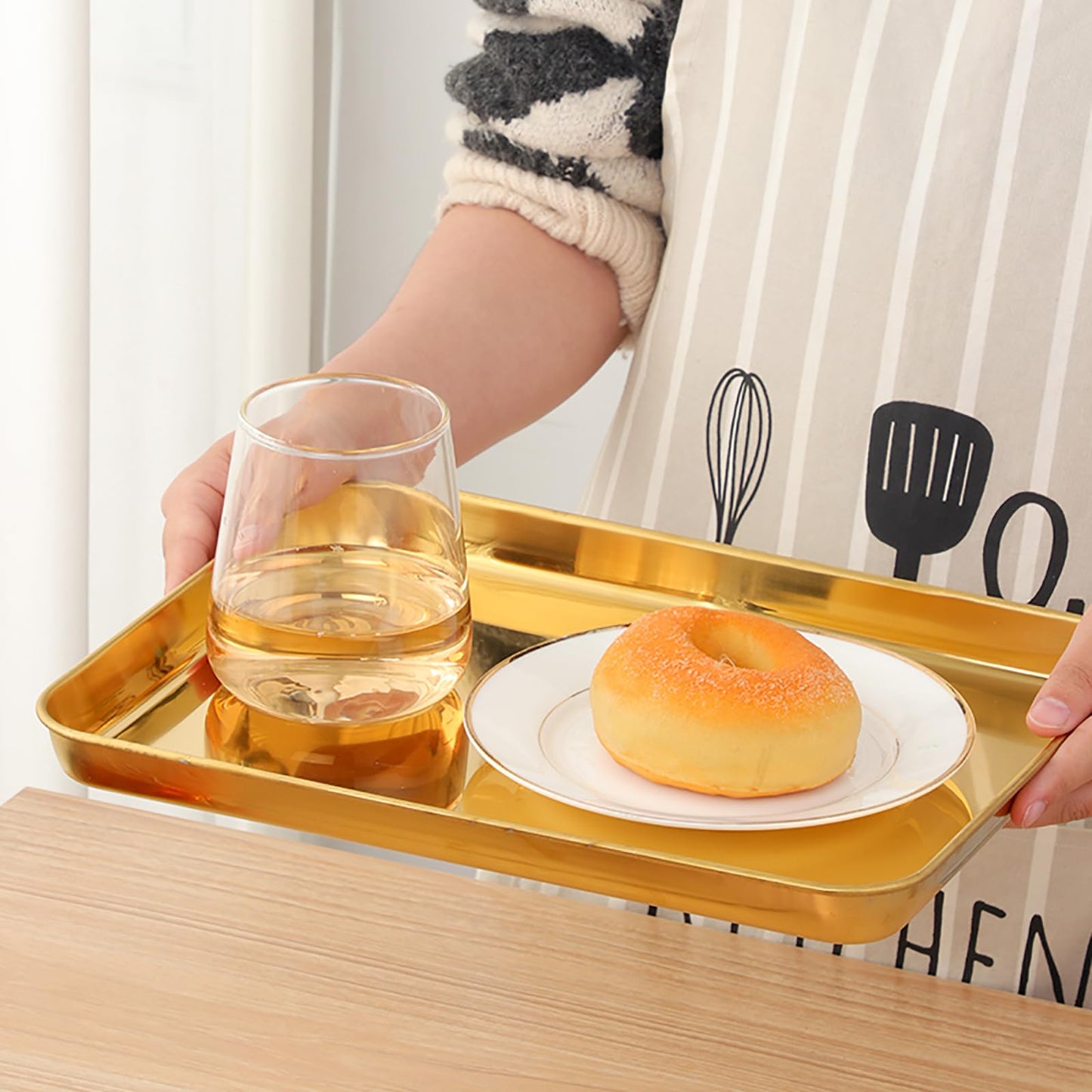 DOCBLACK Baking Tray, Stainless Steel Baking Cookie Sheet, Rimmed Pan Baking, Non Toxic & Healthy, Mirror Finish & Rust-Free, Easy Clean & Dishwasher Safe - Rainbow