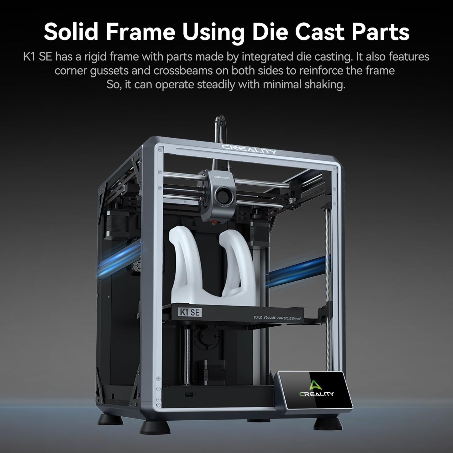Creality K1 SE 3D Printer, 600mm/s High-Speed Hands-Free Auto Leveling Flagship-Level Direct Extruder Quick-swap Tri-Metal Nozzle K1 Upgrade 3D Printer, Print Size 250x220x220mm