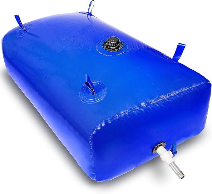 760 L/200 Gal Water Bladder Tank, Foldable Portable Water Storage Container, Emergency Water Bag for RV, Truck Bed, Fire Prevention, Drought Resistance, Blue