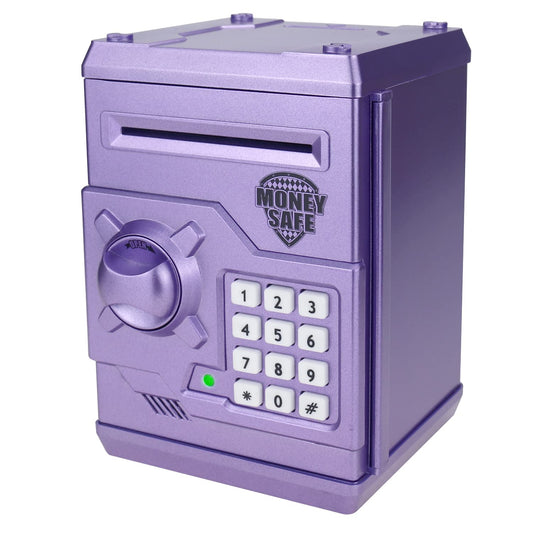 Yoego Kids Money Bank, Electronic Piggy Banks, Great Gift Toy for Kids Children, Auto Scroll Paper Money Saving Box Password Coin Bank,Perfect Toy Gifts for Boys Girls (Purple)