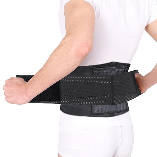 Back Brace - Breathable Waist Belt Lumbar Support for Lower Back Pain Relief, Recovery, Sciatica, Scoliosis, Herniated Disc, Lifting, With Dual Adjustable Straps for Men/Women, L