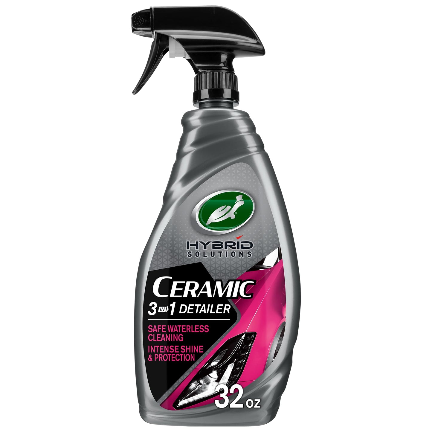 Turtle Wax 53413 Hybrid Solutions Ceramic 3-in-1 Detailer, Waterless Wash and Ceramic Wax Detailing Spray, Cleans Shines and Protects Paint Glass and Wheels, Repels Water and Dirt, 32 oz. (Pack of 1)
