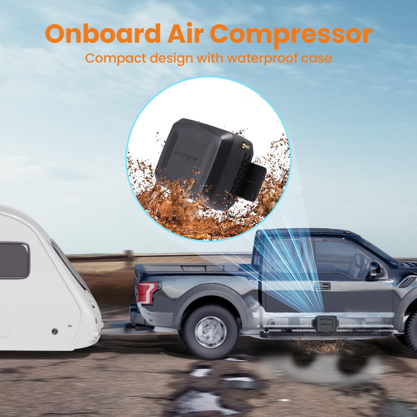 maXpeedingrods On Board Air Compressor System with Low Pressure Sensor Universal Air Spring Compressor Kit for Trucks Vans