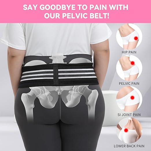 Sacroiliac SI Joint Hip Belt for Women Men-Alleviate Sciatica|Pelvic|Back|Lower Back Support, Pelvic Support Belt, Adjustable Lumbar Pain Relief, Trochanter Belt,Black, XXL(Hip Size 63"- 71")