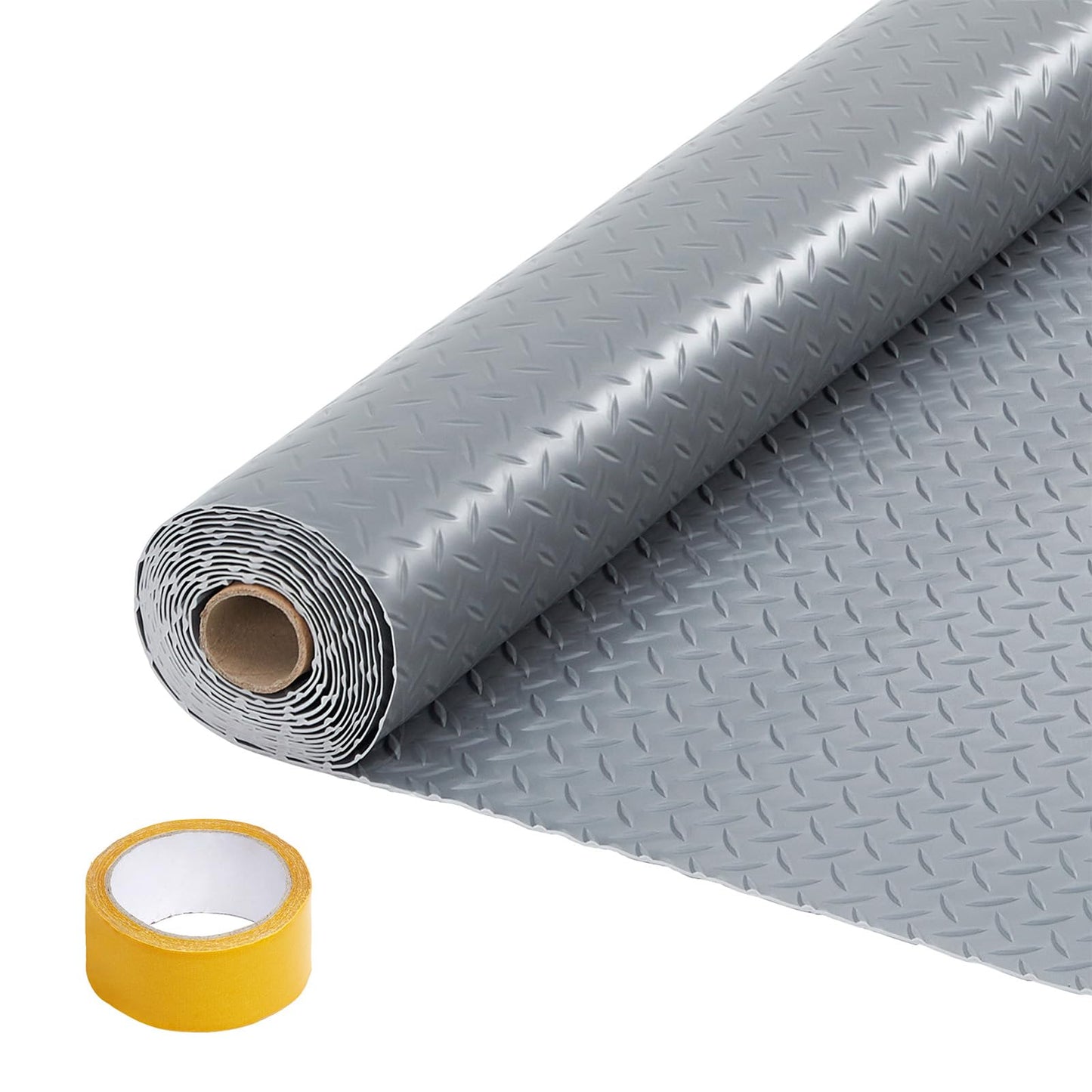 Mochalight Garage Floor Mat 8x20 FT, 2.8Mm Thick PVC Garage Floor Roll Cover, Non Slip Diamond Plate Surface, Full Protection for SUV Truck Car Parking, Indoor Garage Flooring, Workshop Mat