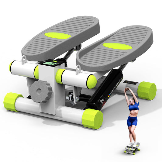 HARISON Mini Steppers for Exercise, Stair Stepper with LCD Monitor 300LBS Capacity, Portable Under Desk Stepper for Home Workout (White)