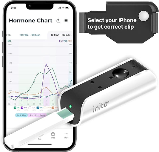 Inito Fertility Monitor & Hormone Tracker for Women | Estrogen, LH, PdG (Urine Metabolite of progesterone), FSH | Track and Confirm Ovulation | Includes 15 Test Strips (iPhone 7 Plus / 8 Plus)