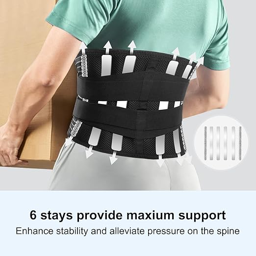 Lumbar Back Brace for Lower Back Pain Men and Women, Adjustable Backbrace with Lumbar Support Brace Pad, Breathable Design Belt Relief From Sciatica, Herniated Disc, Scoliosis, Size M