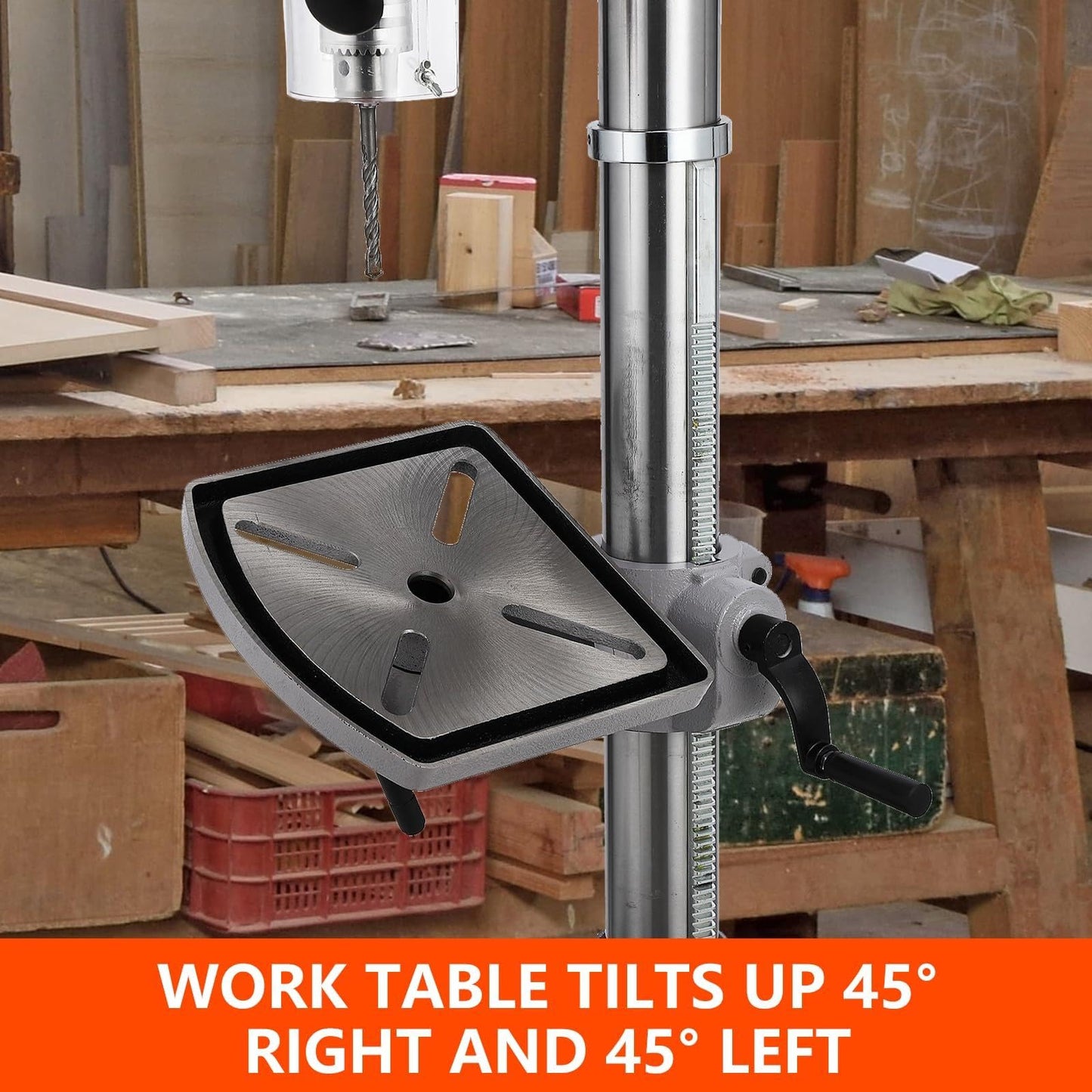 13" Powerful Floor Drill Press, 7.5A Motor, 288-3084 RPM Variable Speed, Chuck Capacity 5/8", Excellent Heat Dissipation, Precise Drilling, Cast Iron Bench Drill Press