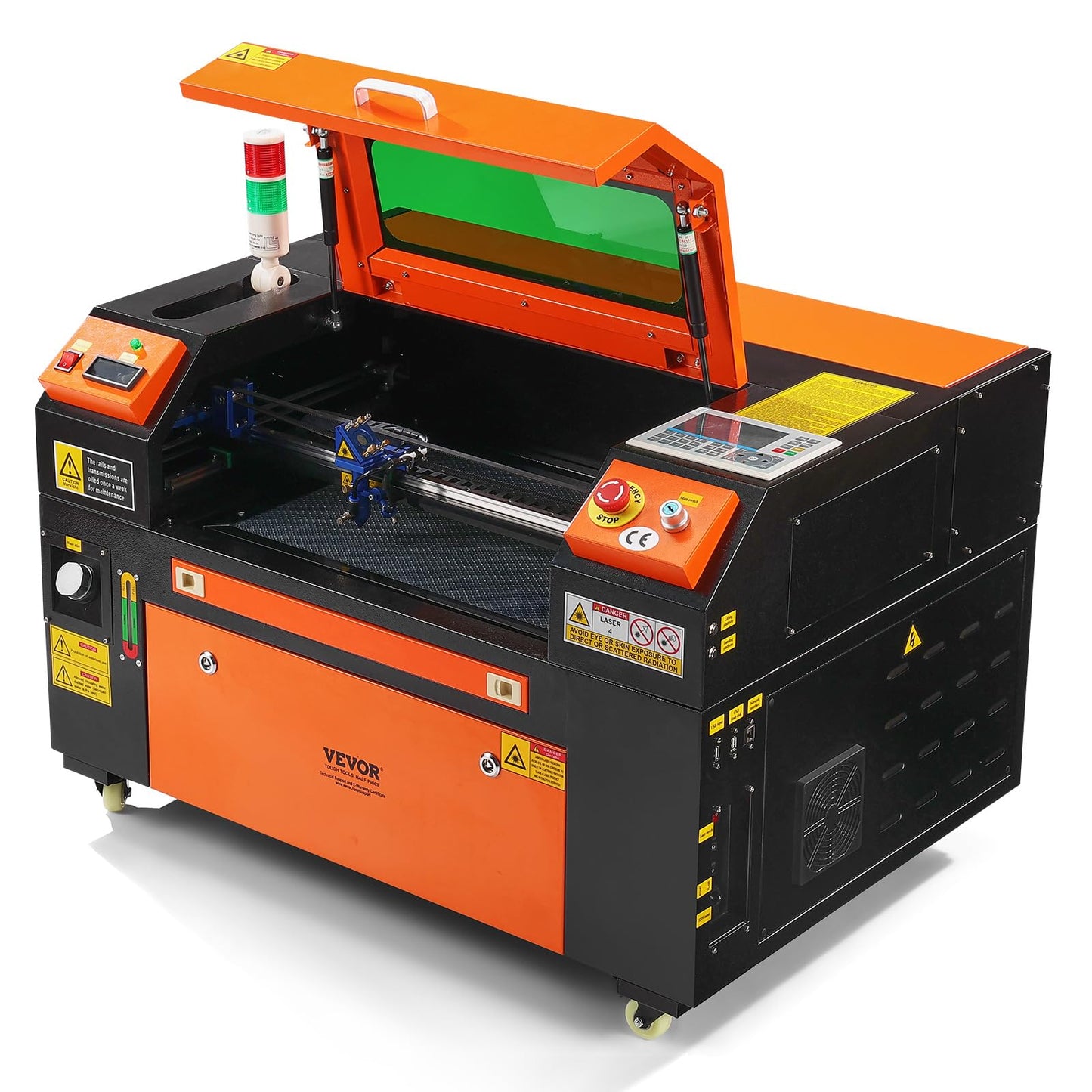VEVOR 50W CO2 Laser Engraver, 12 x 20 in, 19.7 IPS Laser Cutter Machine with 2-Way Pass Air Assist, Compatible with LightBurn, CorelDRAW, AutoCAD, Windows, Mac OS, Linux, for Wood Acrylic Fabric More