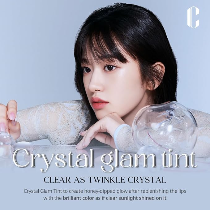 CLIO Crystal Glam Tint |Glossy Finish, Lightweight, Weightless, Buildable, Glass-Like, Smoothing, Long-Lasting, Vivid, Transparent, Shiny, Moisturizing, Hydrating (001 Vintage Apple)