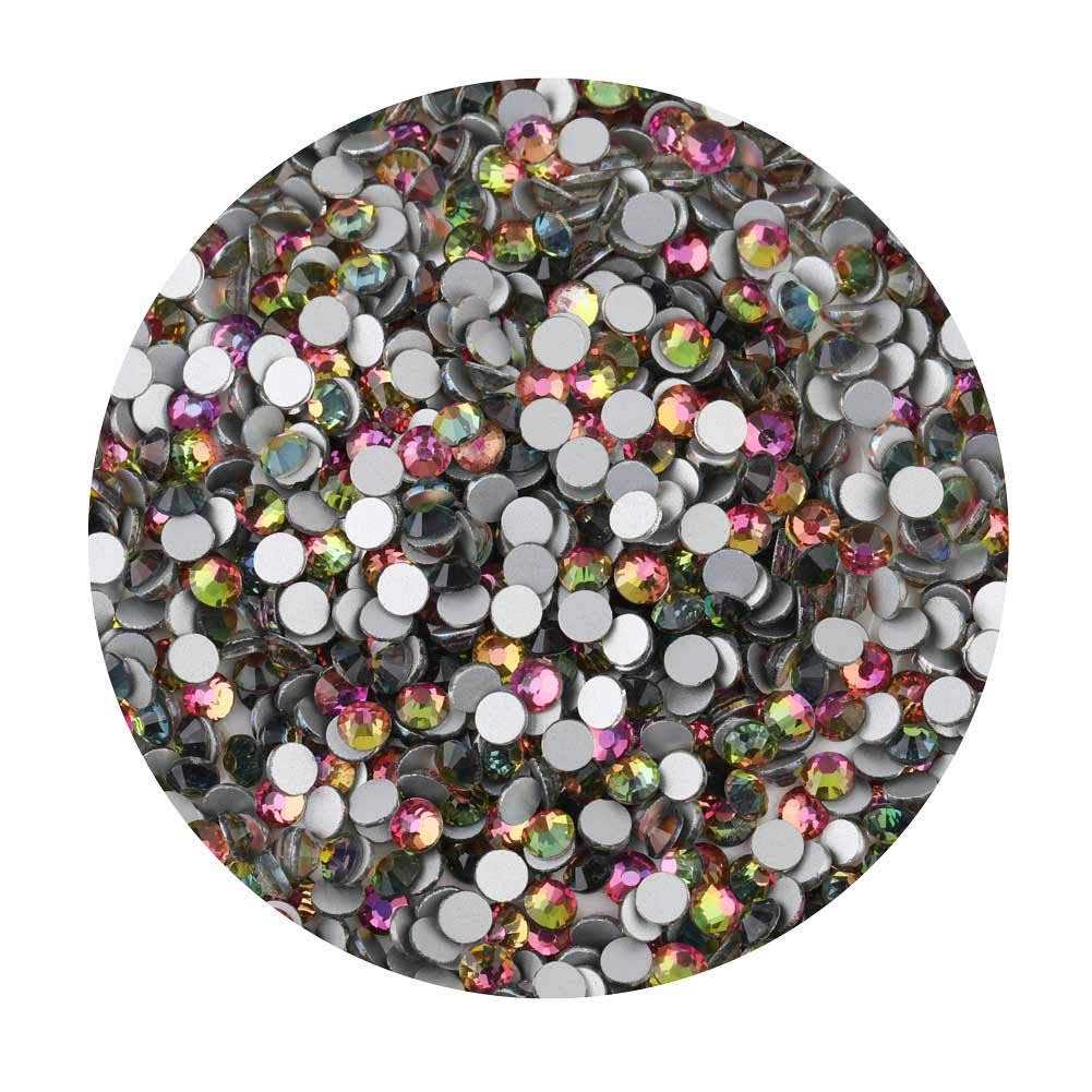 beadsland Flat Back Crystal Rhinestones Round Gems, Rainbow (6.4-6.6mm) SS30/288pcs